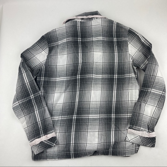 Victorias Secret Sleep Shirt Womens Small Gray Plaid Button Up - Picture 8 of 8